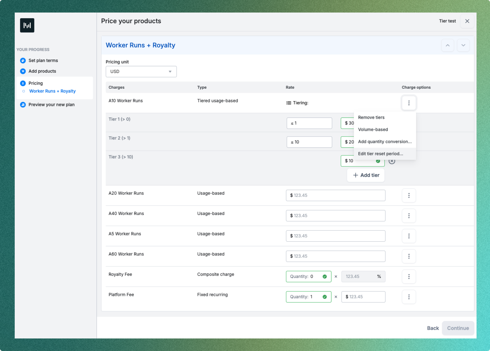 Cross-invoice Tiering Step 1