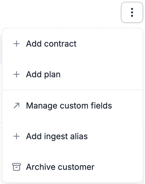 Quick Actions Customer Page