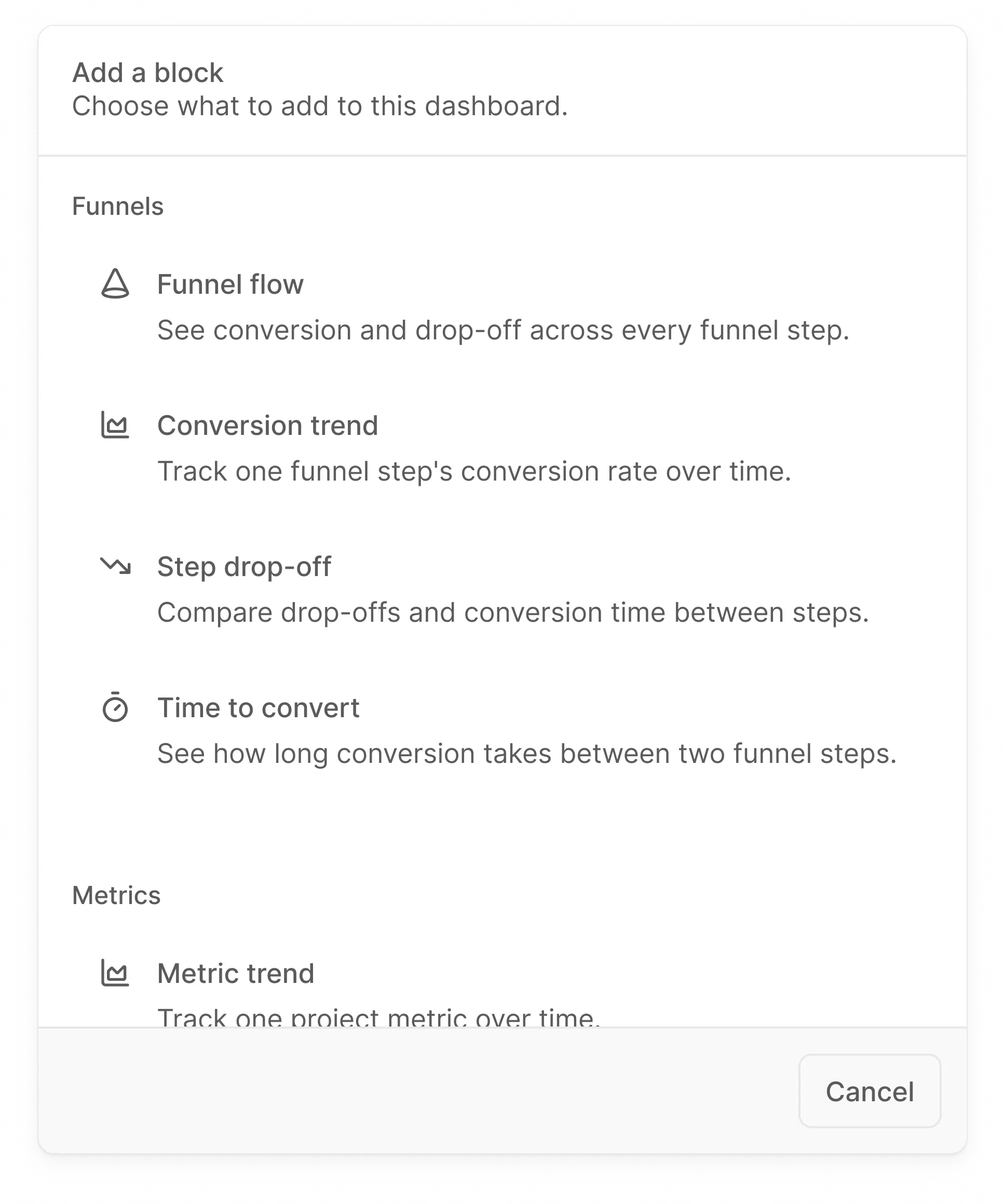 The Add a block picker