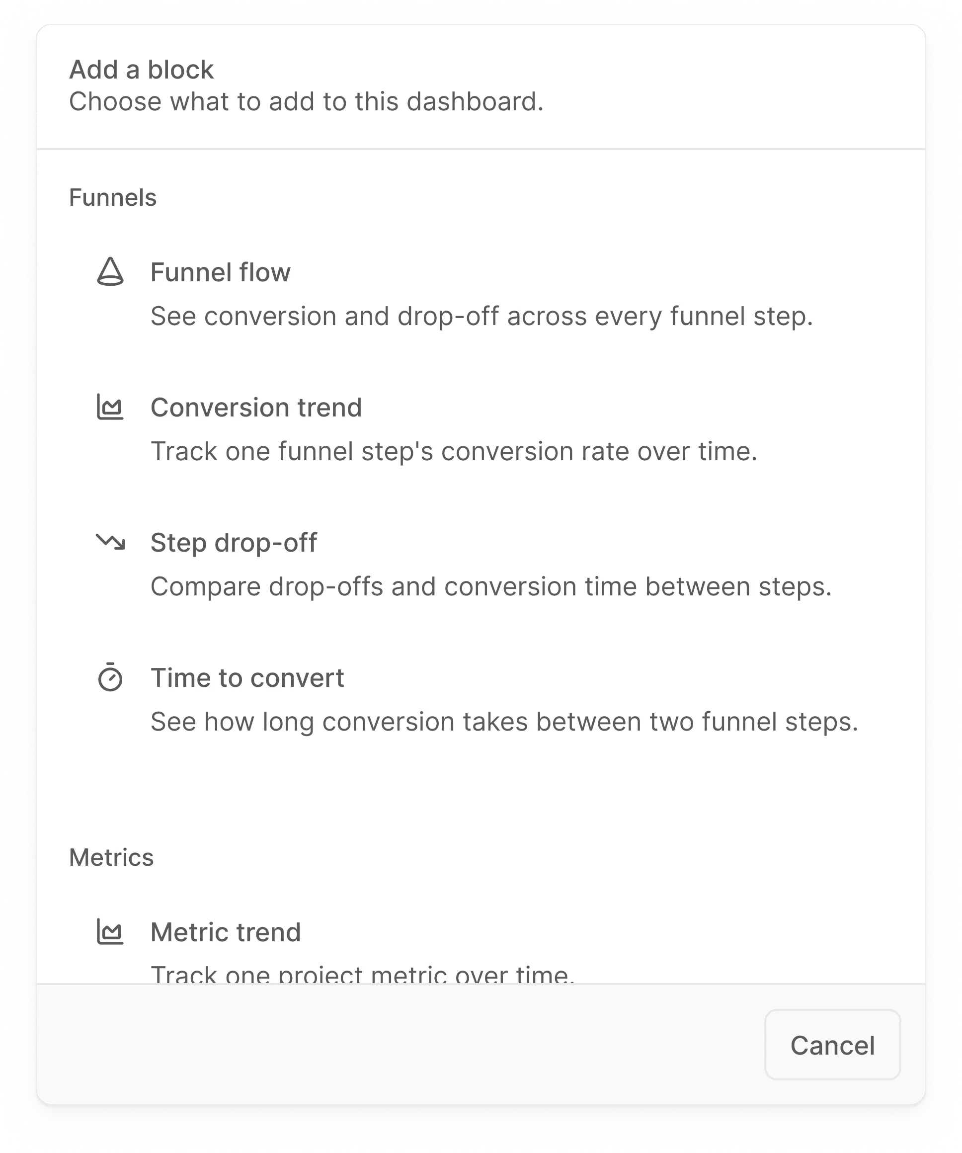 The Add a block picker