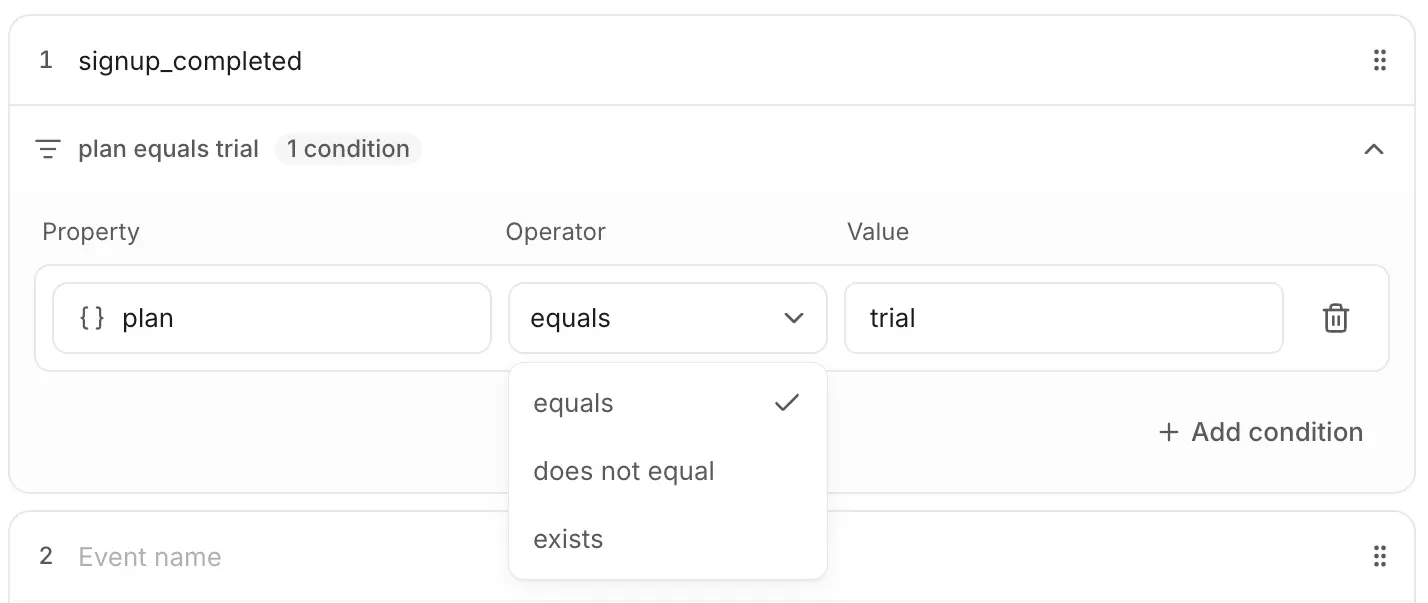 Choosing a condition value