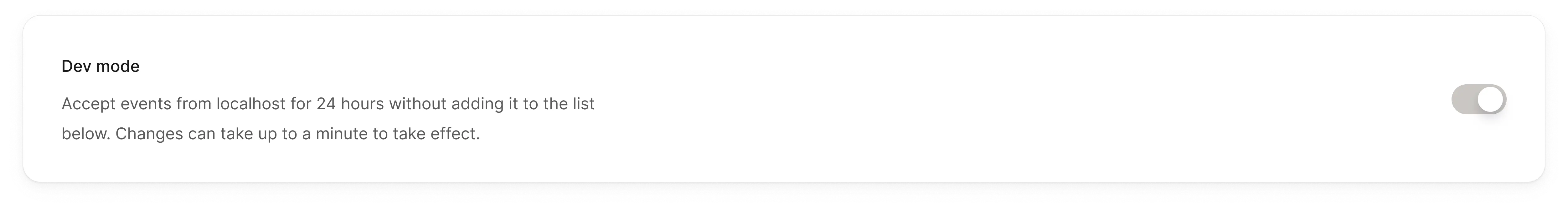 The Dev mode row in the Allowed origins section