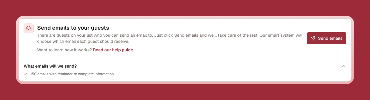 22 Guests Send Emails