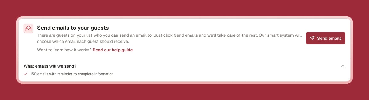 22 Guests Send Emails