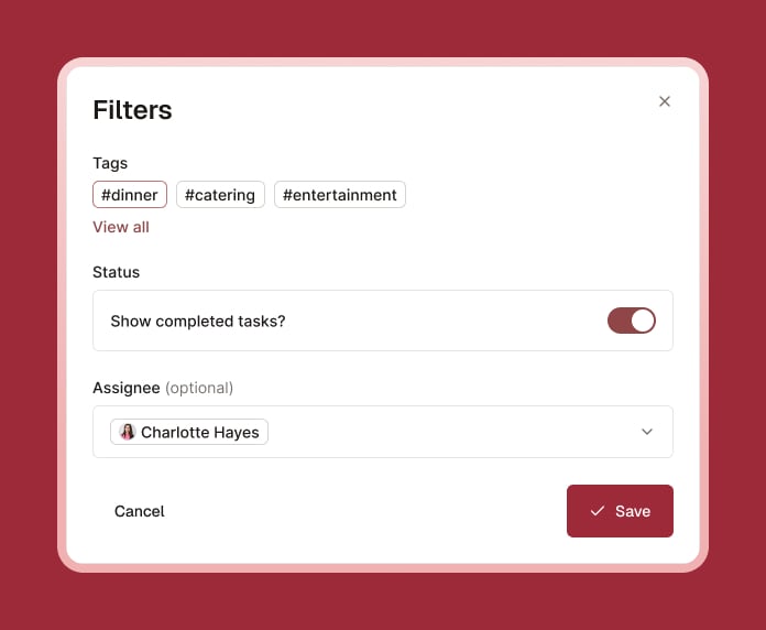 16 Tasks Filters