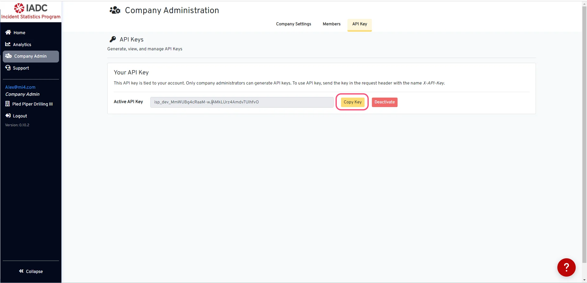 API Key Created
