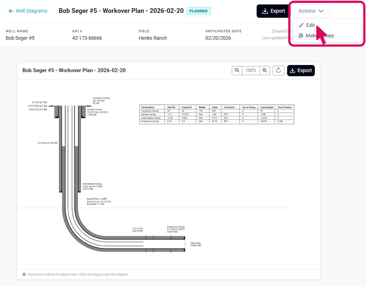 Open the Wellbore Diagram Editor