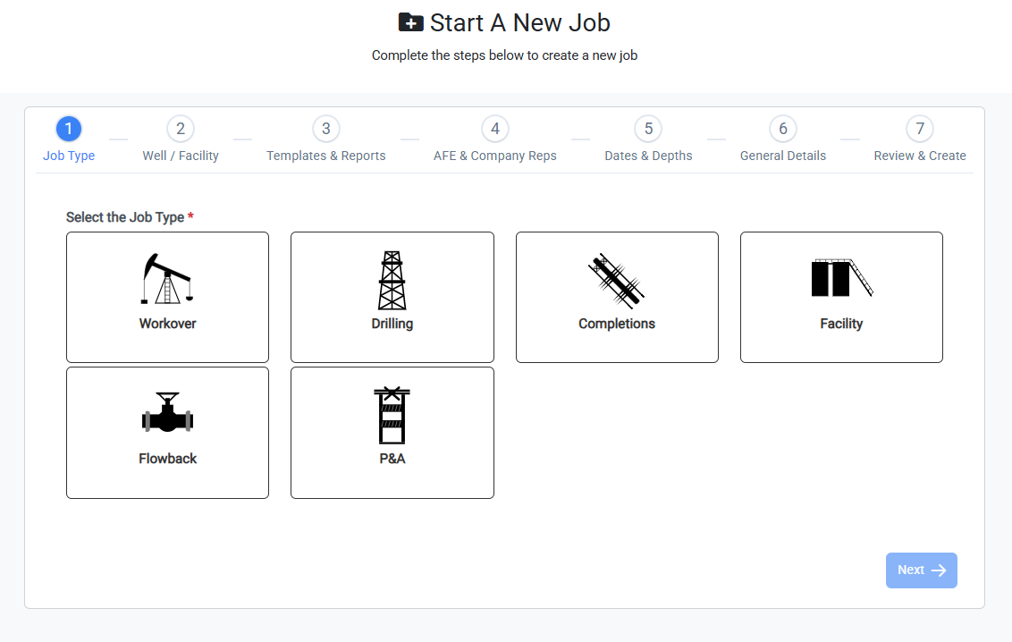 Select the Job Type