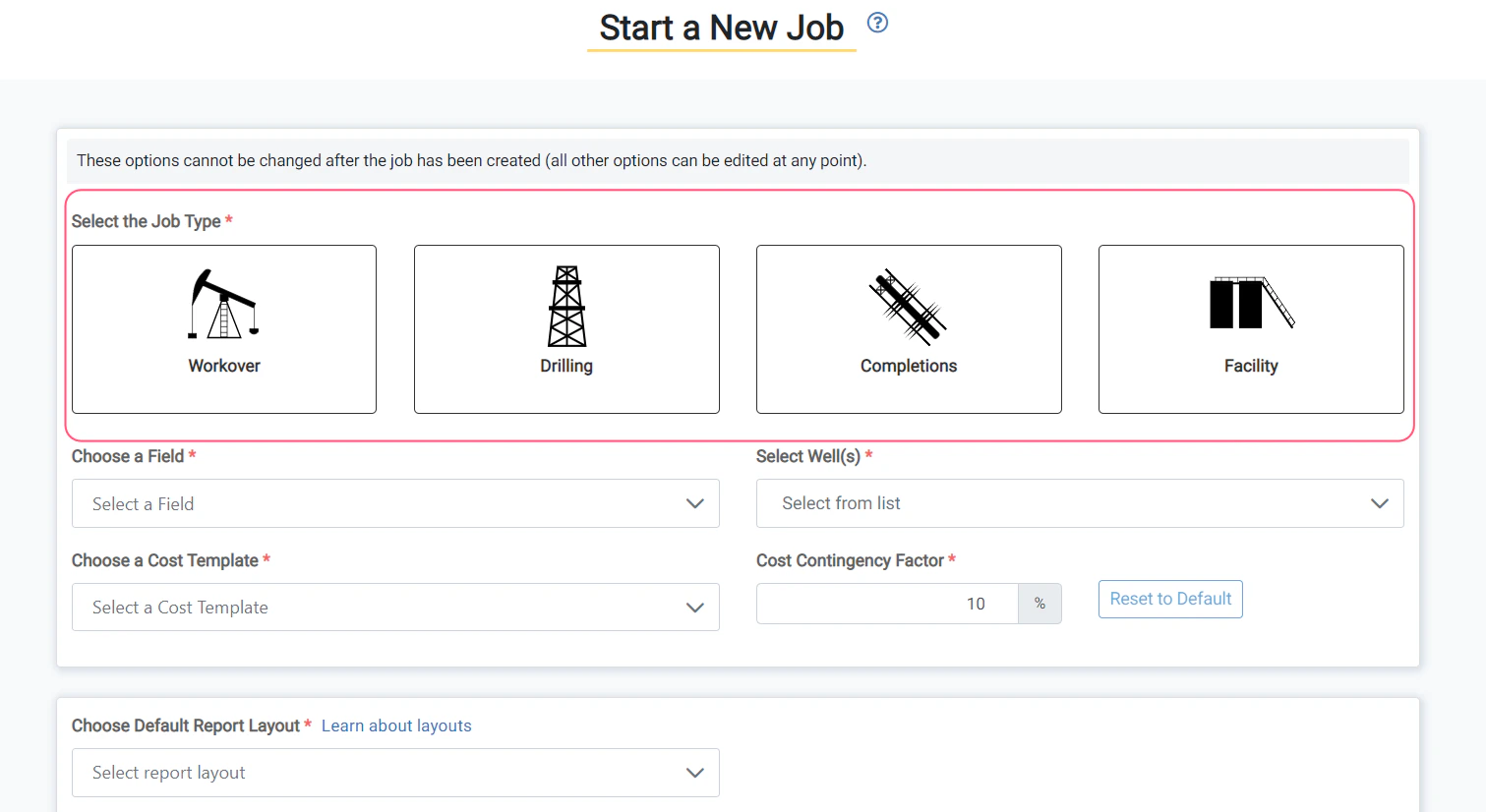 Select the Job Type