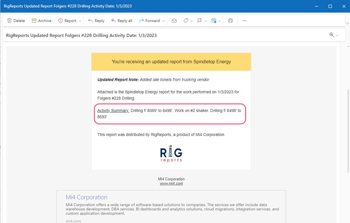 Daily Comments in Email body