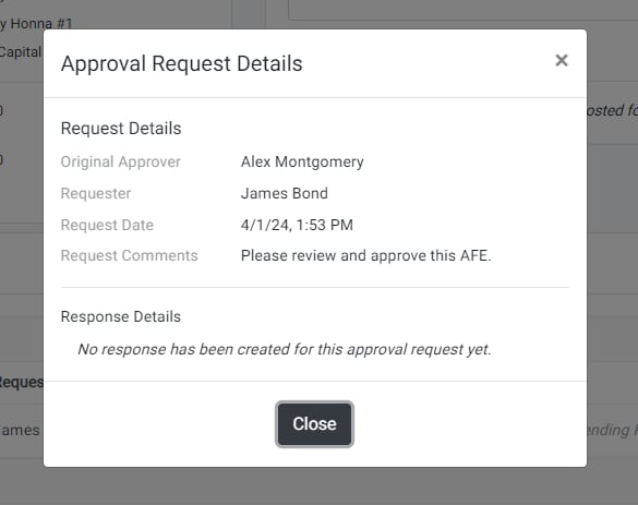 View AFE Request Details