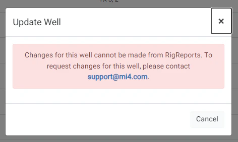 Well Edit Restrictions