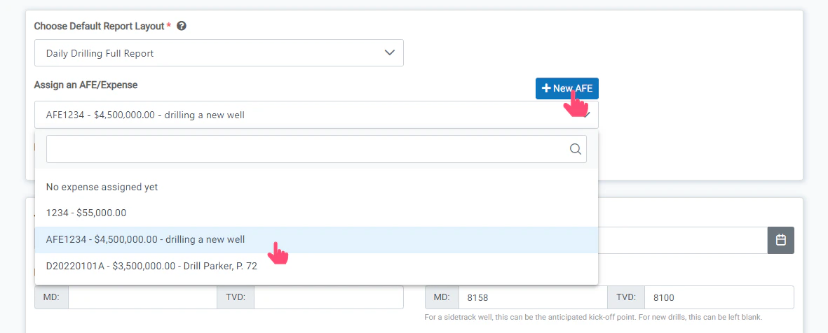 Assign or Create an AFE