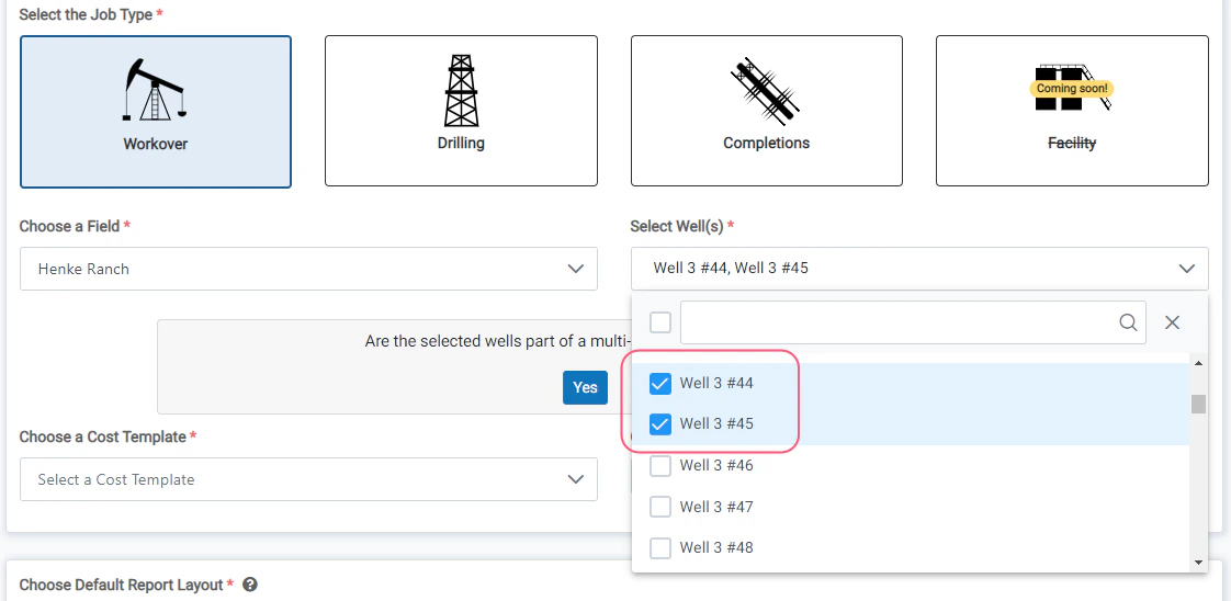 Select Multiple Wells