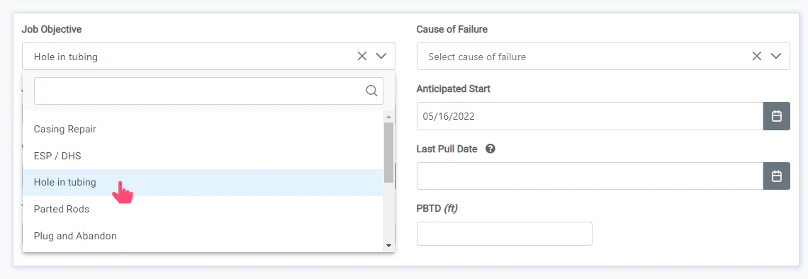Job Objective and Failure Cause