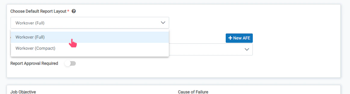 Choose the Default Report Layout