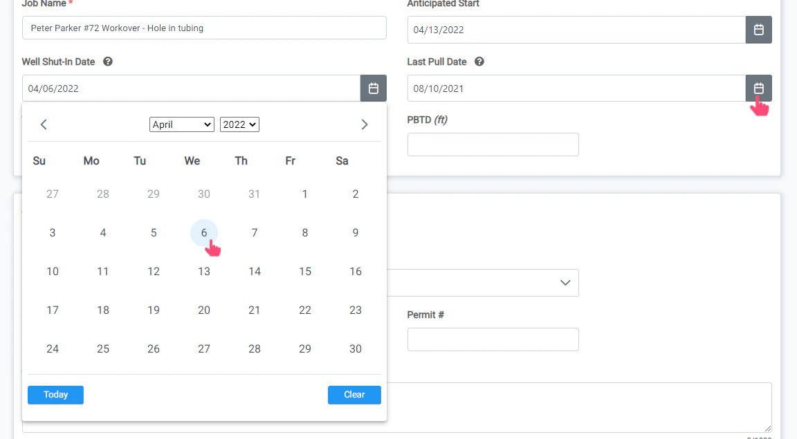 Well Shut-In Date and Last Pull Date