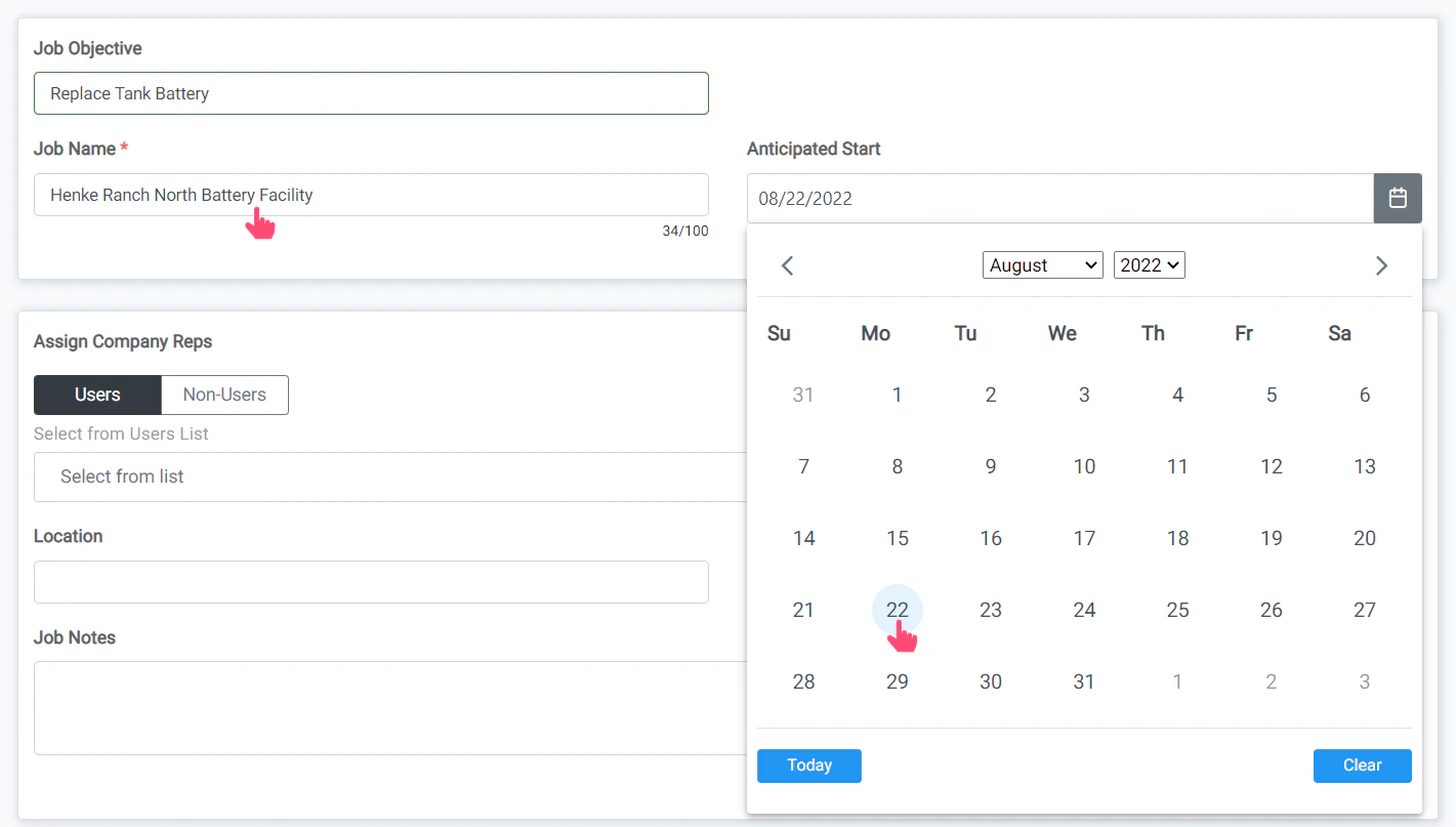 Job, Objective, Name and Anticipated Start Date