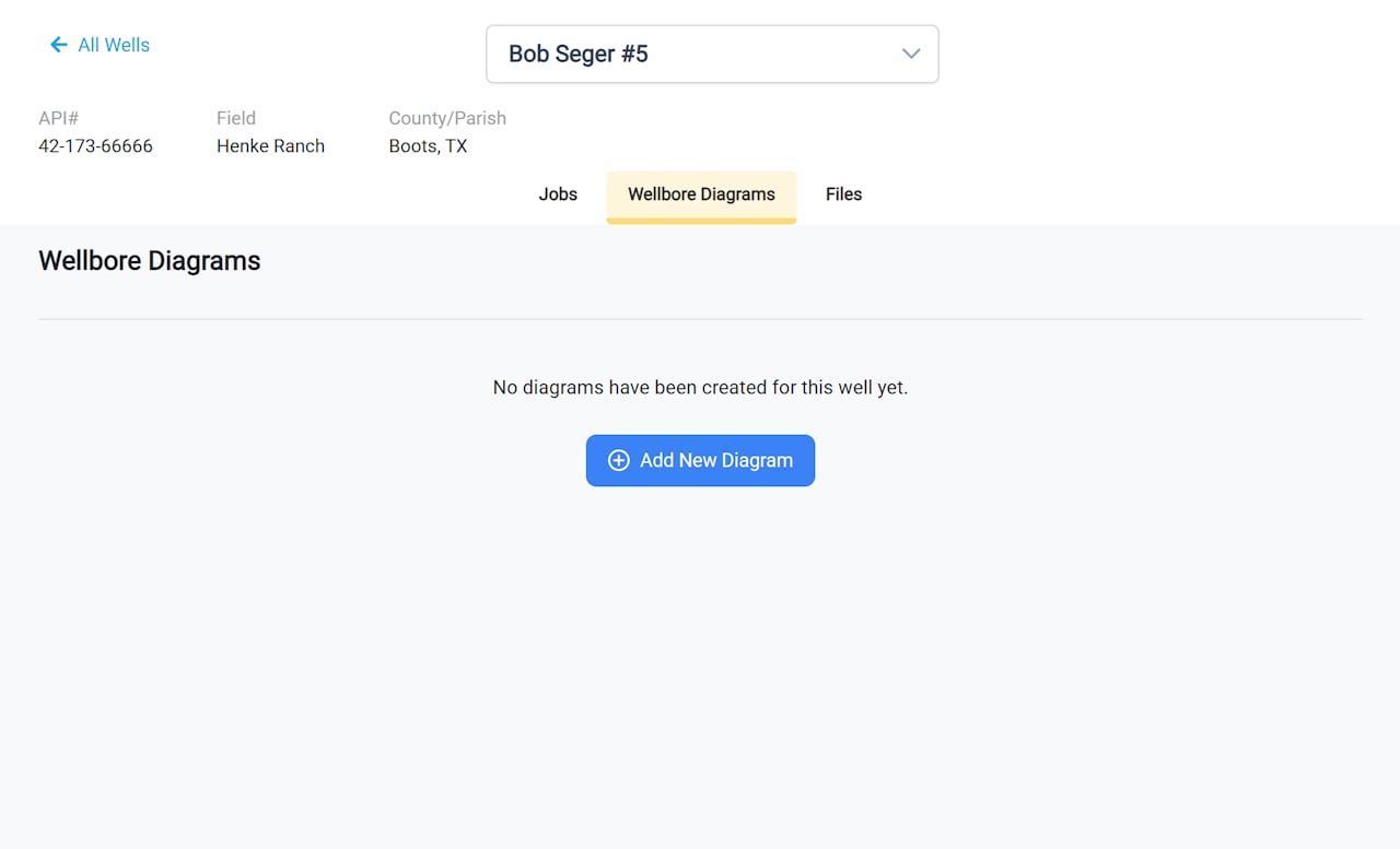 Click Add New Diagram from Well page