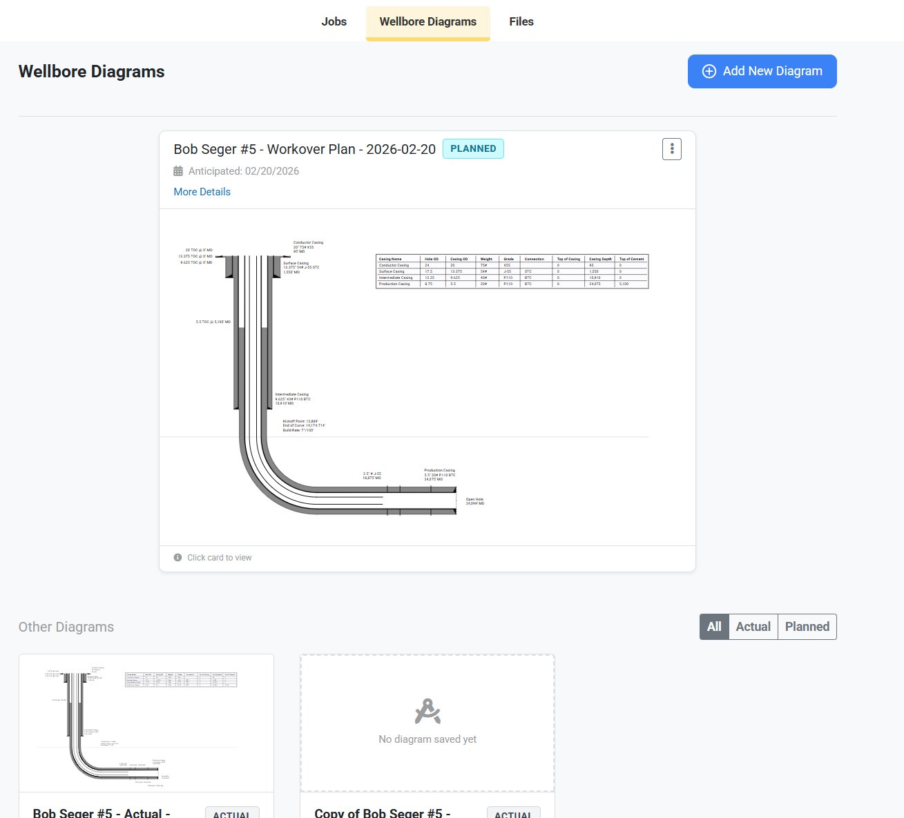 Navigate to Wellbore Diagram List - Other Diagrams