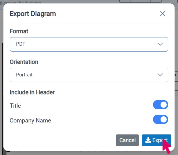 Save and Export Diagram - Export Options