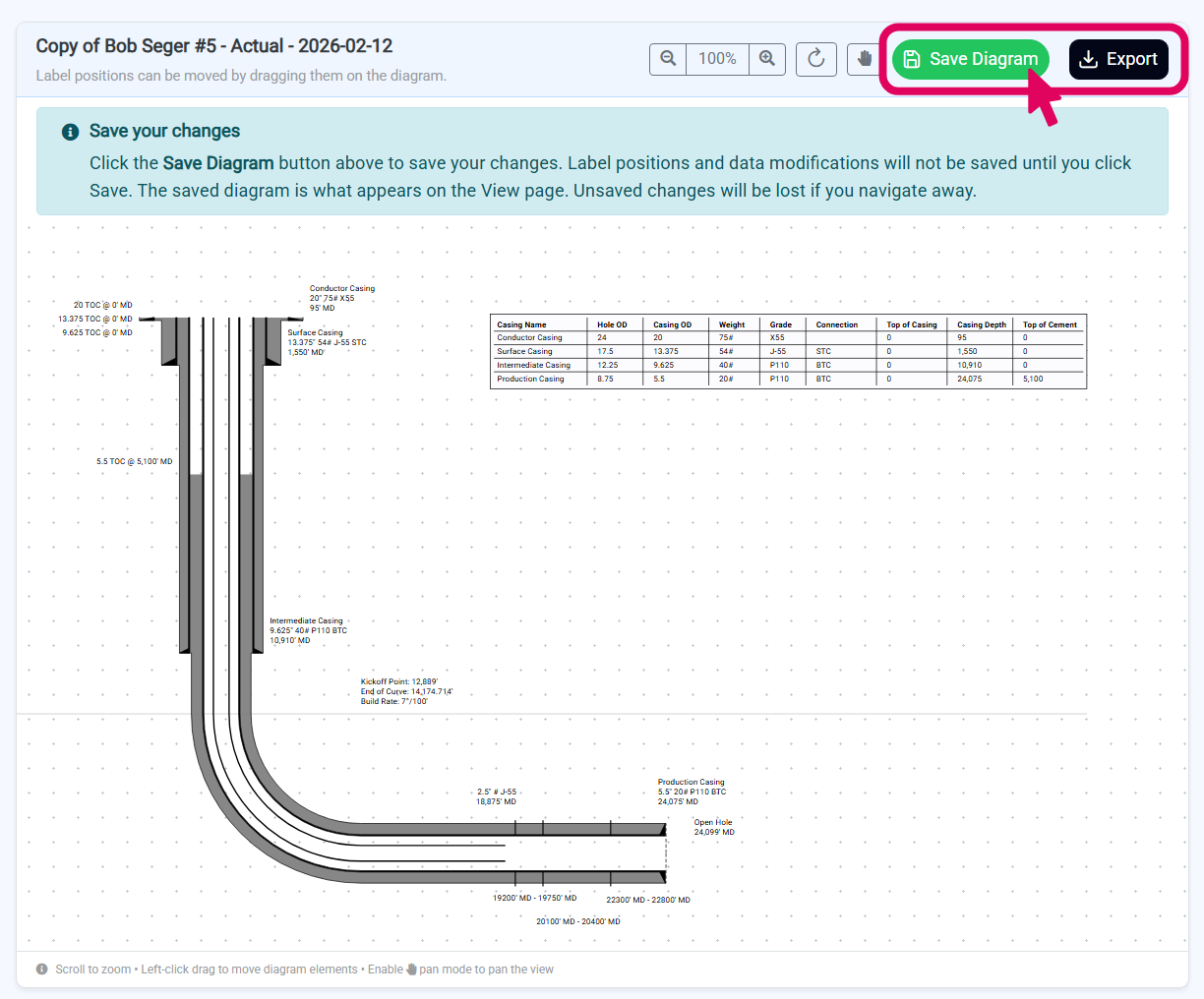 Wellbore Diagram Editor - Label Repositioning