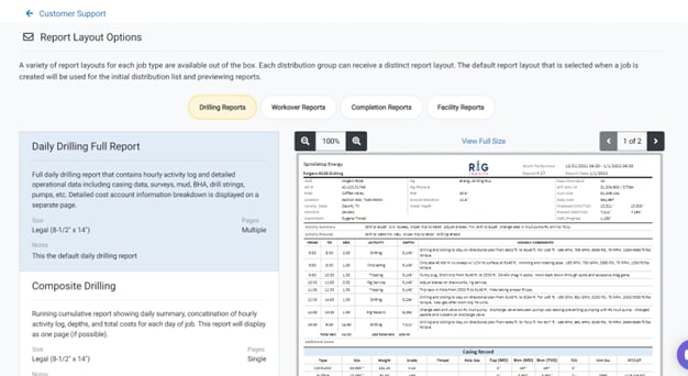 Report Layout Options
