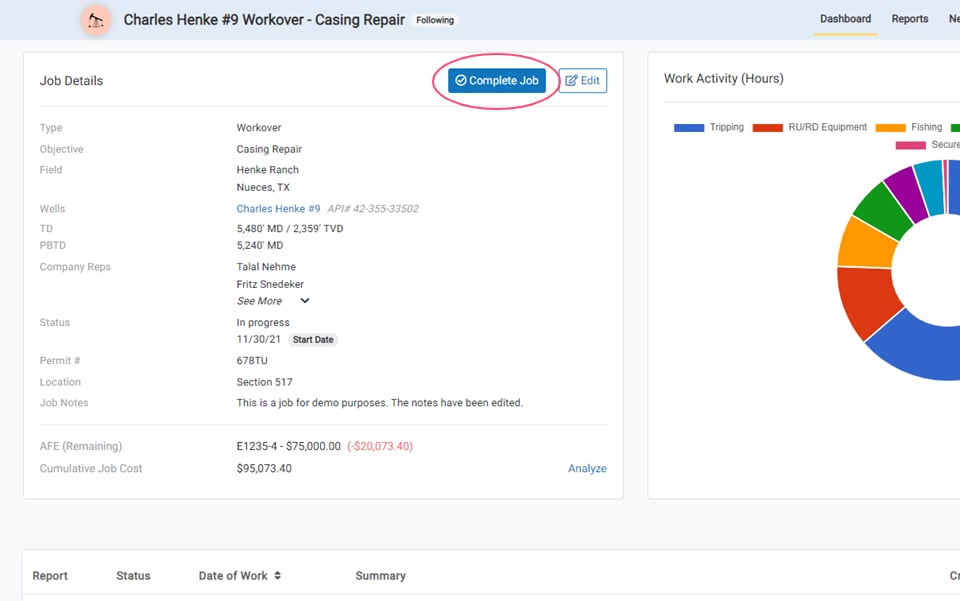 New Complete Job Functionality