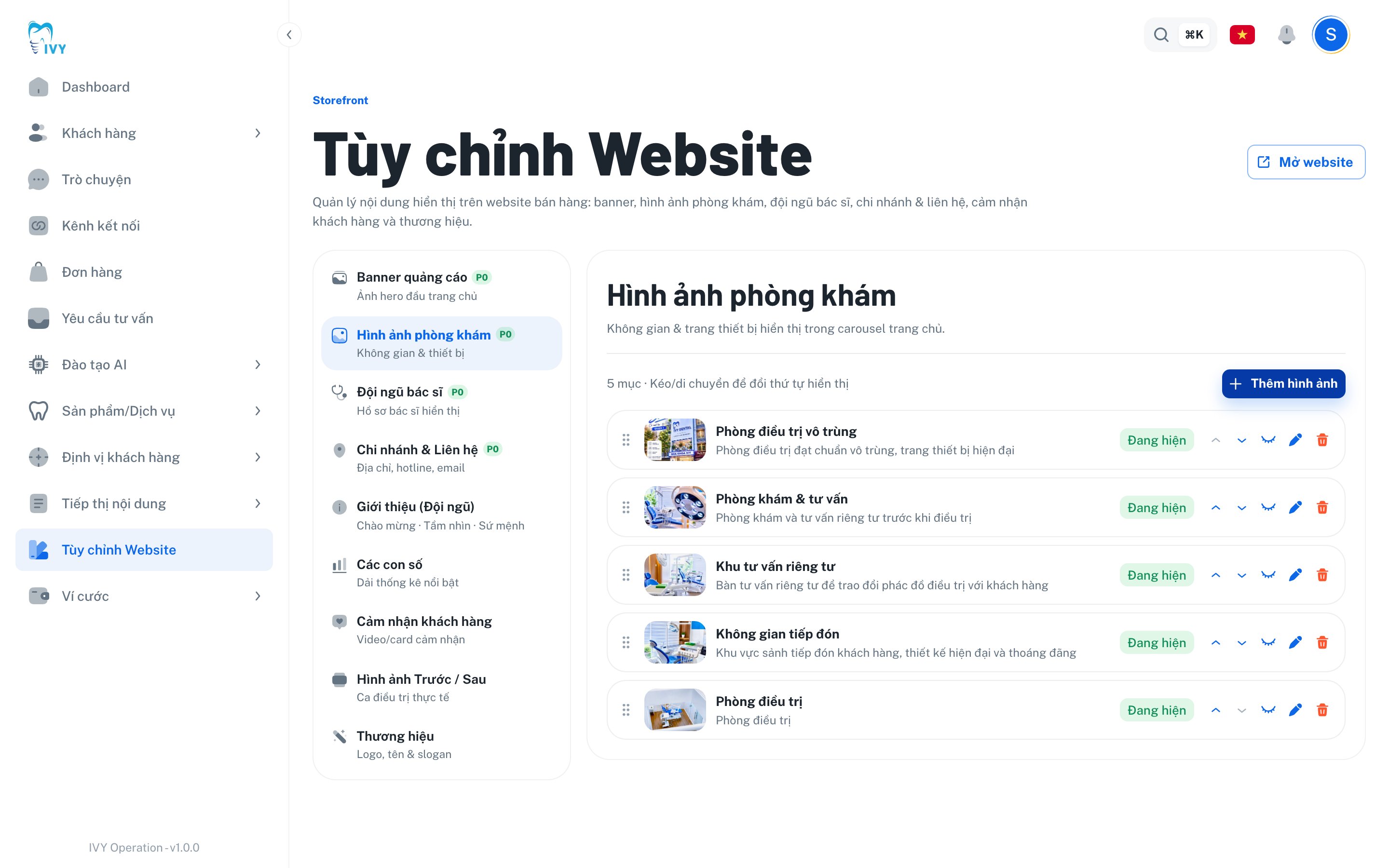 Phần Hình ảnh phòng khám