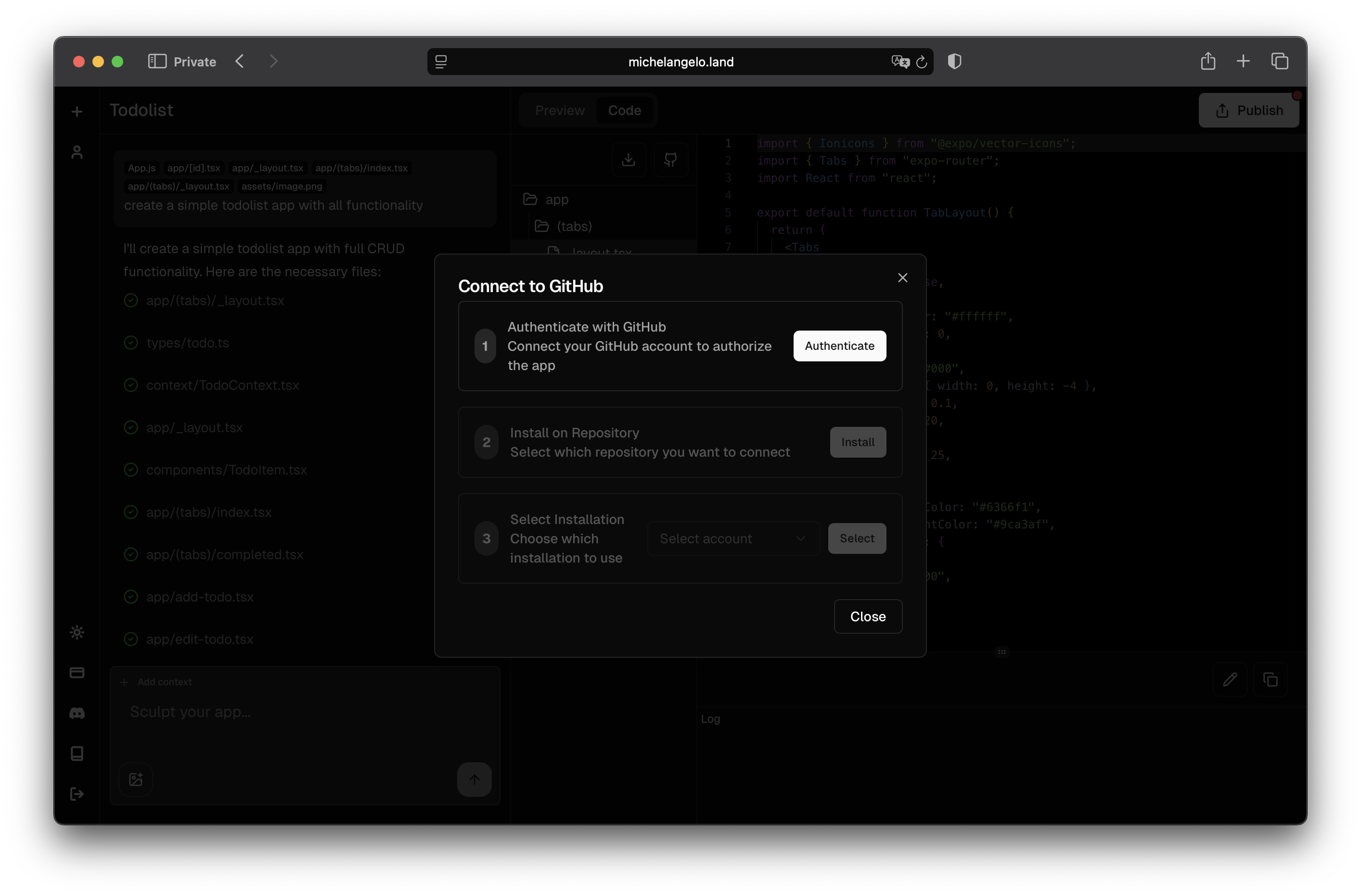 save and version the project on github