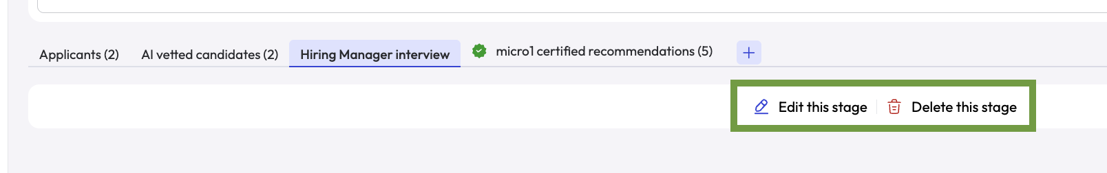 Editing or Deleting stages