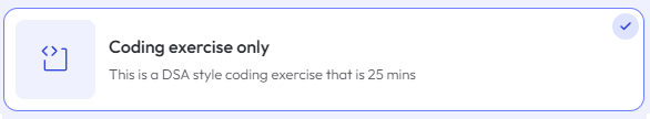 Conding Exercise Only Interview