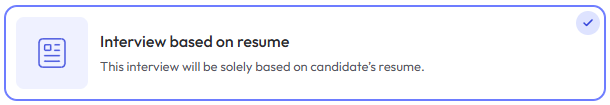 Interview Based On Resume