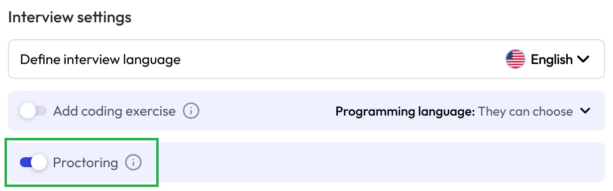 Proctoring Toggle