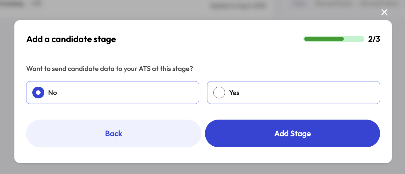Sending candidate data to ATS