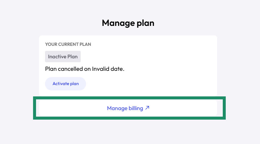 Manage Billing