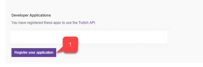 Twitch: abrir la página de registro de aplicaciones