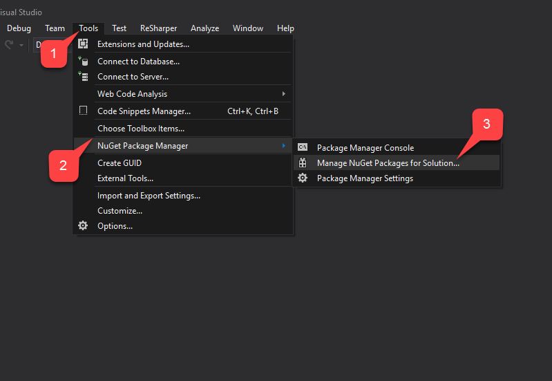 Visual Studio NuGet 套件管理員