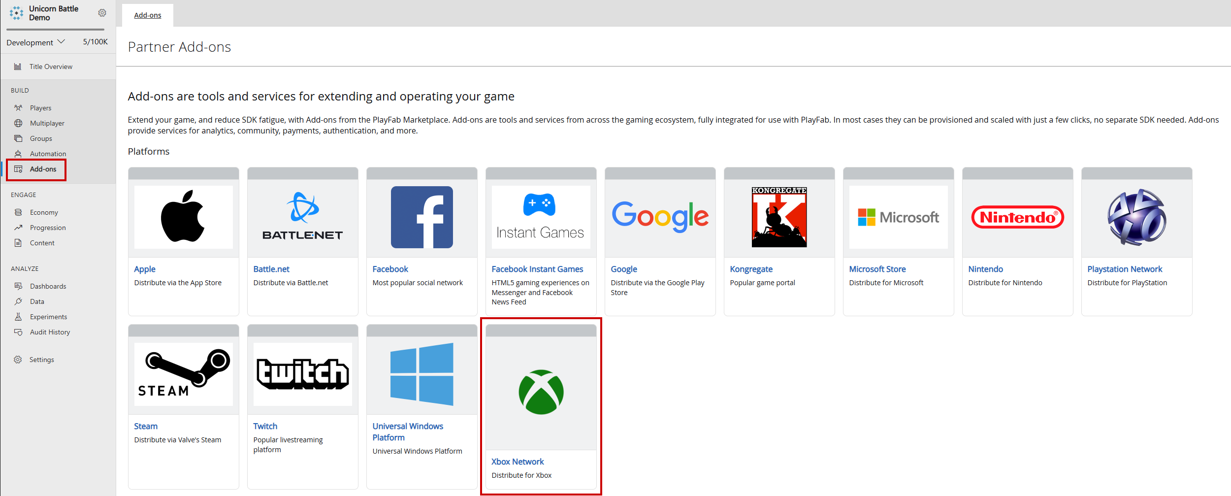 XBOX live Add-on