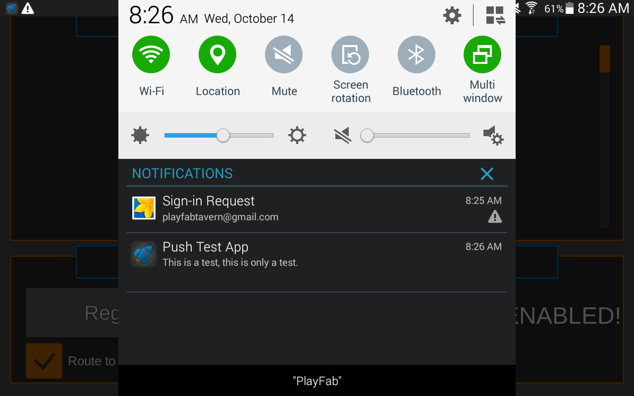 Android デバイス - 通知画面