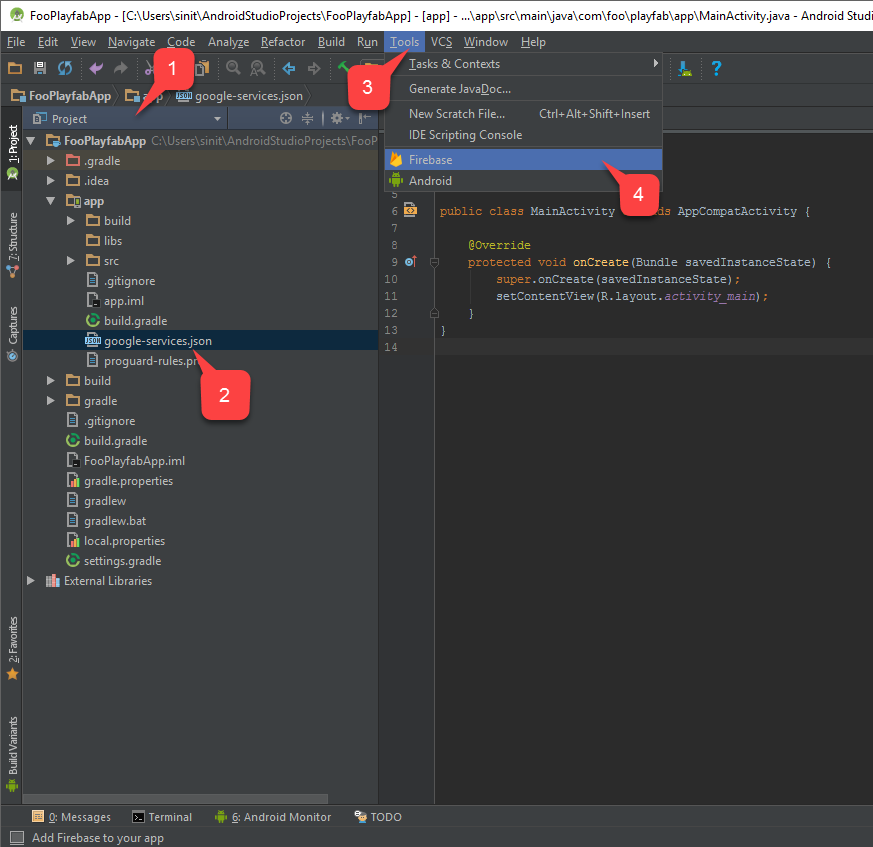 Android Studio - Agregar archivo de configuración al proyecto