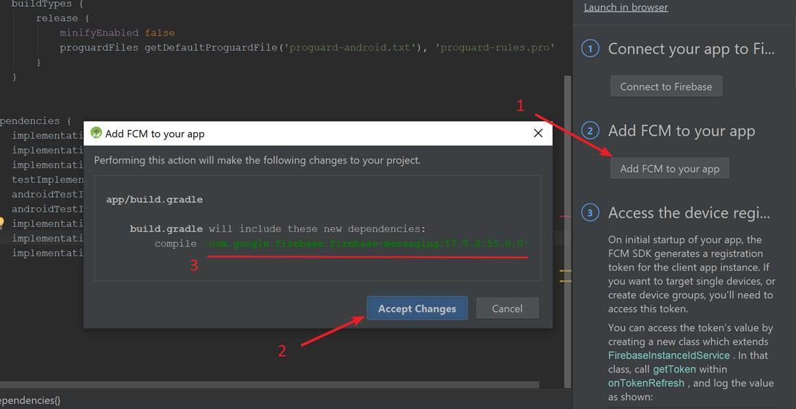 Android Studio - Asistente de Firebase - Agregar FCM a la aplicación