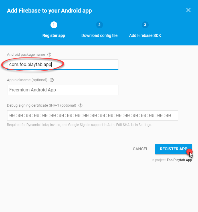 Firebase - Registrar aplicación Android