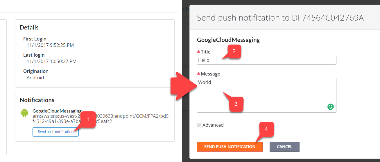 PlayFab - Enviar notificación push