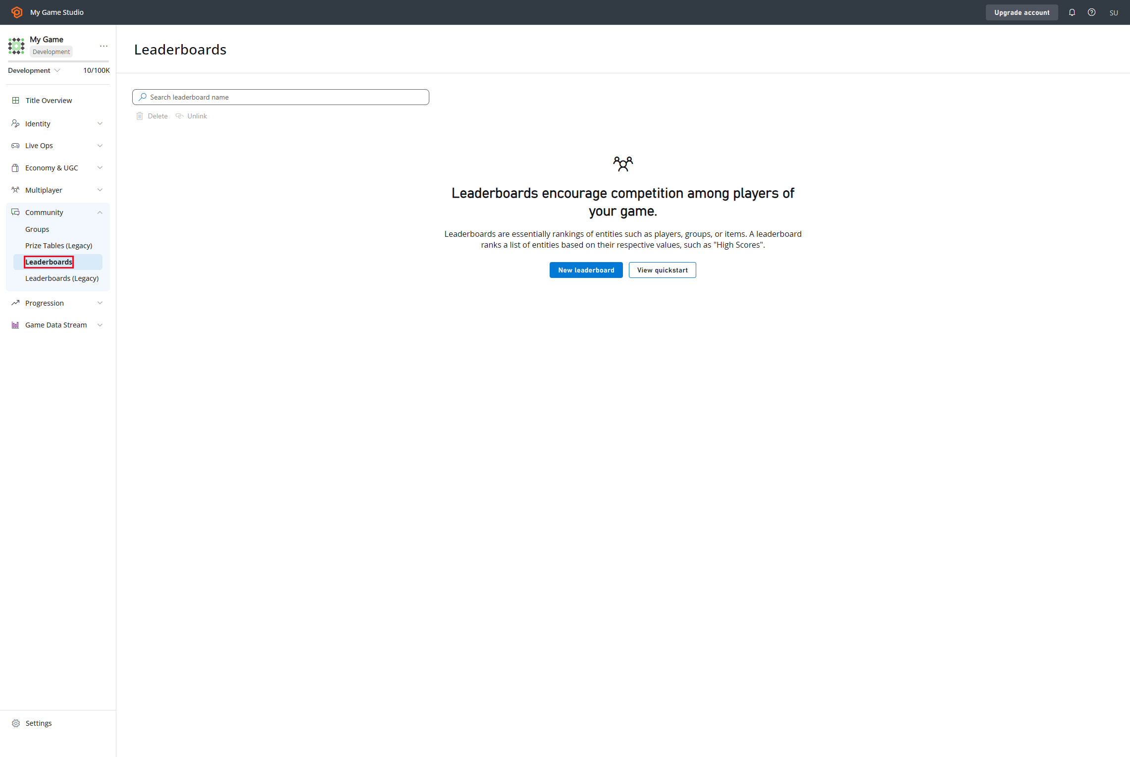 PlayFab Leaderboards Game Manager