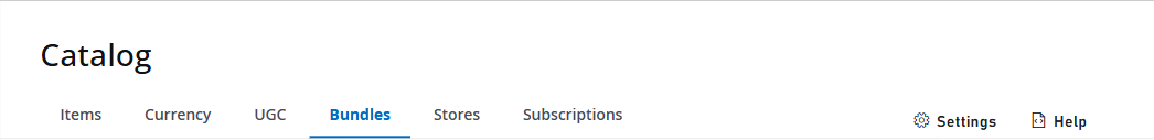 Bundles tab