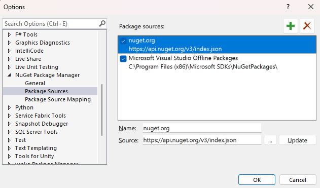 NuGet 소스