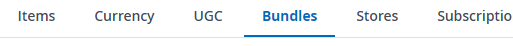 Bundles tab