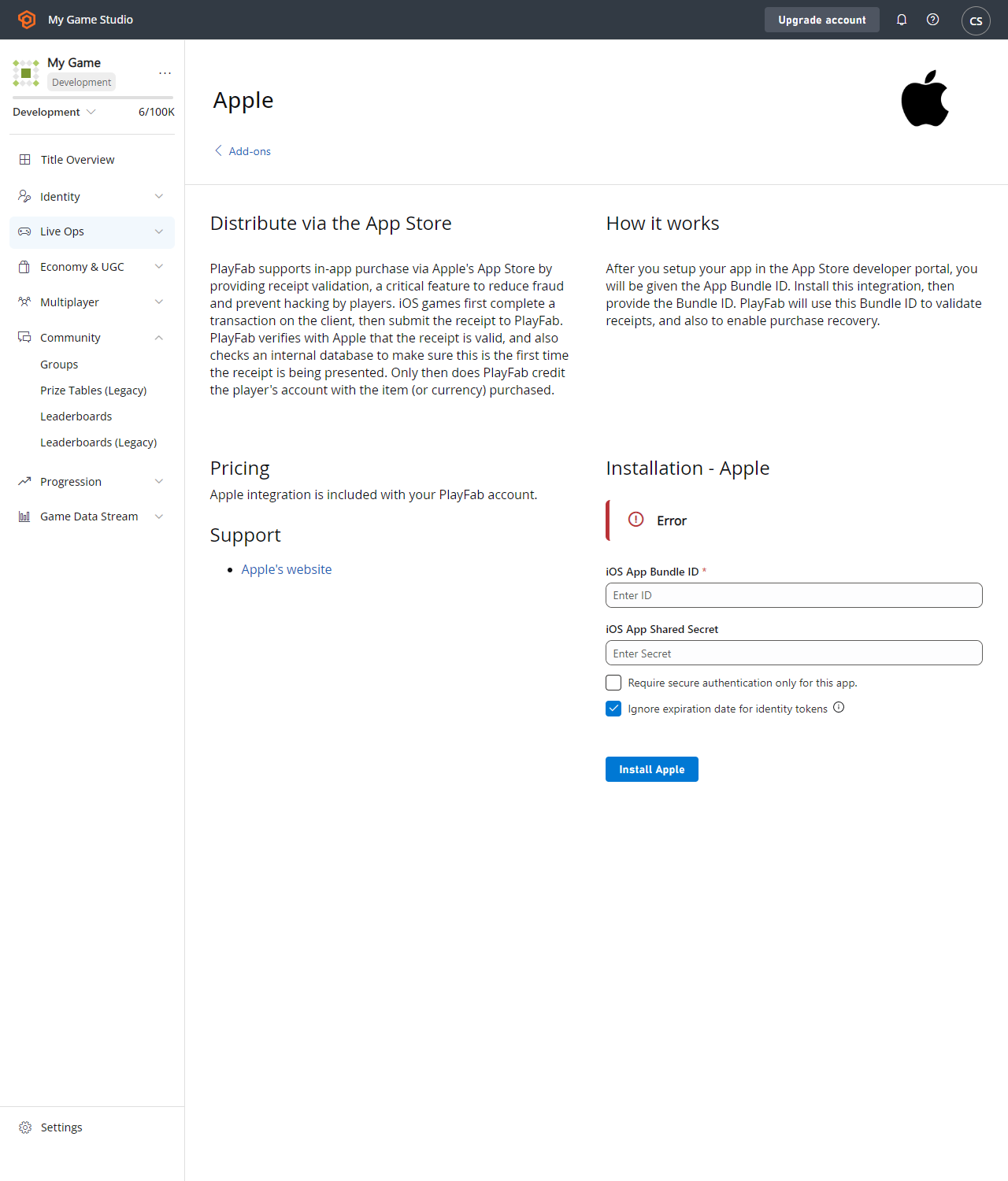 Apple completed fields