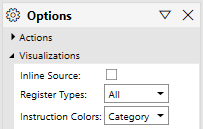 Capture d'écran de l'option de visualisation indiquant où configurer les types de registres
